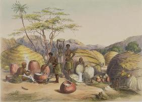 Gudu's Kraal at the Tugala, Women making Beer, plate 26 from 'The Kafirs Illustrated', 1849 (litho) 1295