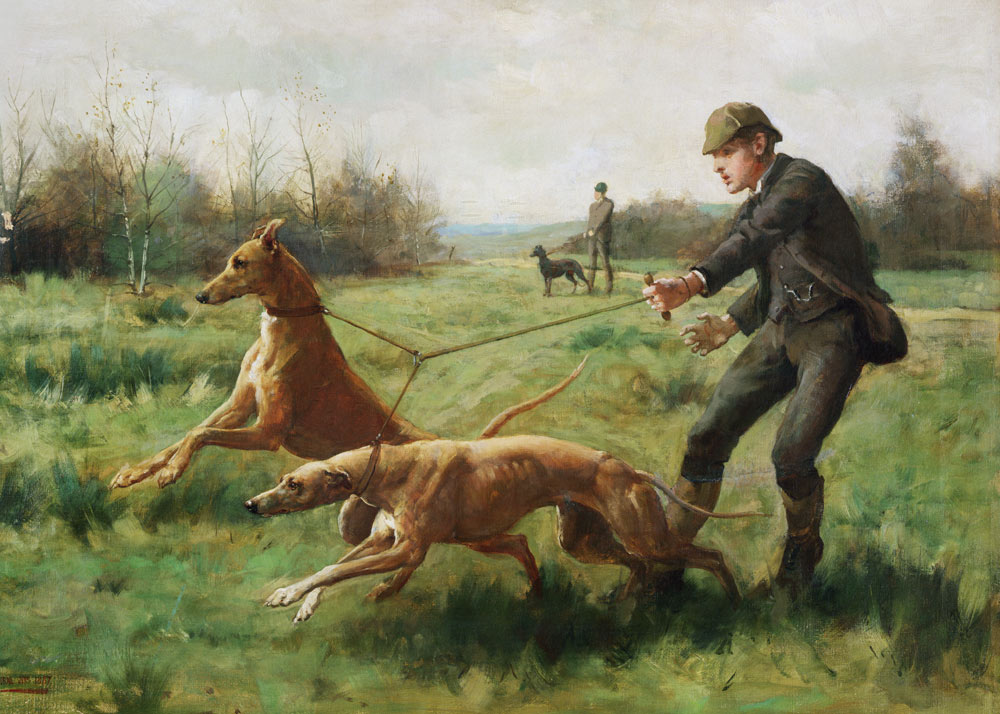 Exercising Greyhounds von George Goodwin Kilburne