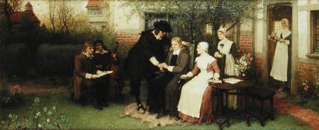 Andrew Marvell (1621-78) visiting his Friend John Milton (1608-74) von George Henry Boughton