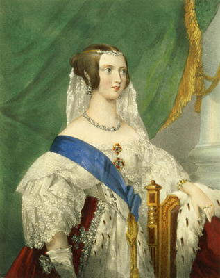 Her Most Gracious Majesty, Queen Victoria (1819-1901) engraved by James Henry Lynch (fl.1815-68) (li von George Howard