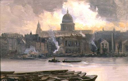 St.Paul's from the River (board) von George Hyde Pownall