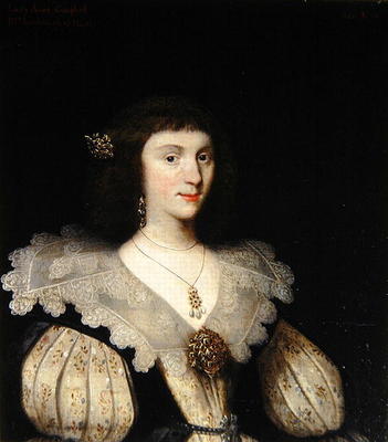 Lady Anne Campbell (1594-1638), 2nd Marchioness of Huntly, 1626 (oil on canvas) (for pair see 266107 von George Jamesone