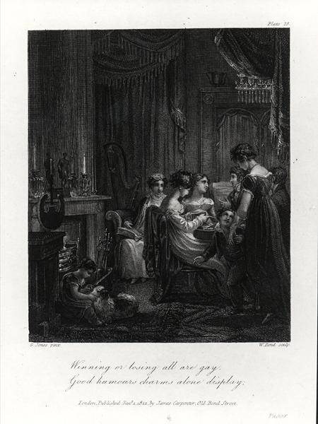 Domestic Scene, from 'The Social Day' by Peter Coxe, engraved by William Bond von George Jones