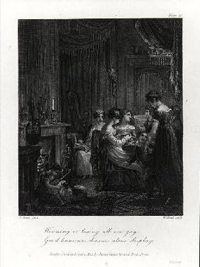 Domestic Scene, from 'The Social Day' by Peter Coxe, engraved by William Bond published