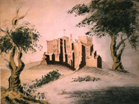 The Old Manor House of Woodstock (w/c and chalk on paper) von George Marquis of Blandford