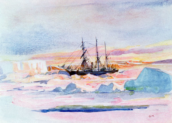 Aurora Australis, illustration from ''The Heart of the Antarctic: The Nimrod Expedition to the South von George Marston