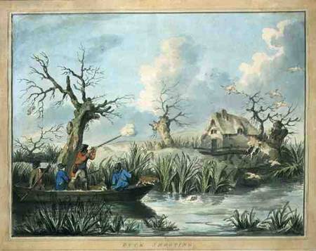 Duck Shooting, etched by Thomas Rowlandson (1756-1827), pub. by J. Harris von George Morland