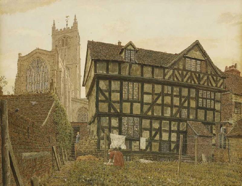 Kirche und unbewohntes Haus in Ludlow von George Price Boyce