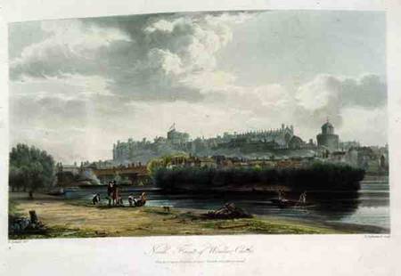 The North Front of Windsor Castle, from 'Royal Residences', engraved by Thomas Sutherland (b.1785), von George Samuel