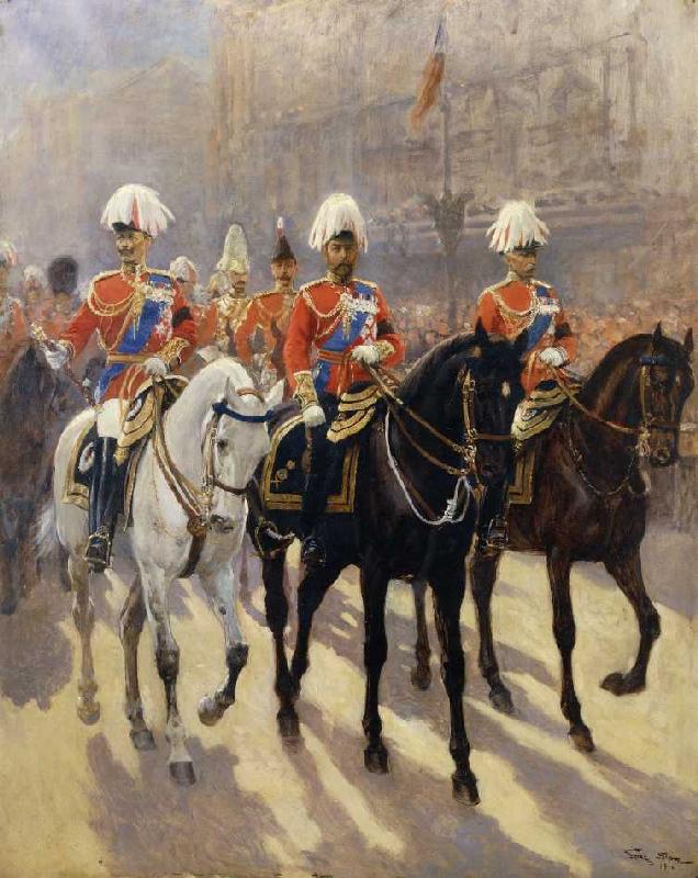 König George V bei einer Prozession von George Scott