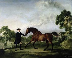 The Duke of Ancaster's bay stallion Blank, held by a groom, c.1762-5 20th