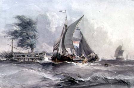 A Windy Day: Boats in a Gale von George the Elder Chambers