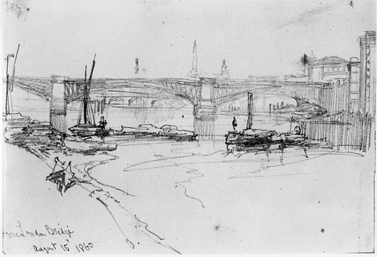 Sketch of London Bridge von George the Elder Scharf
