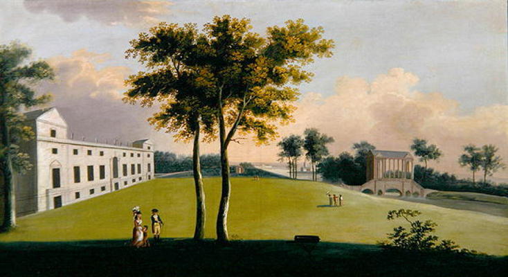 The South Front of Wilton House and the Palladian Bridge of the East, Salisbury (oil on canvas) von George, the Younger Cuitt