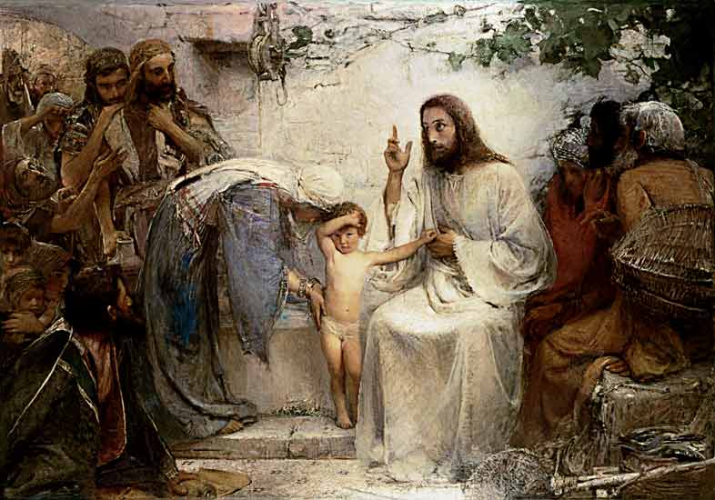 Christ and the Little Child von George William Joy