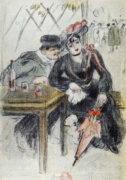 A Prostitute and her Client, illustration from ''La Maison Philibert'' Jean Lorrain (1855-1906) publ von Georges Bottini