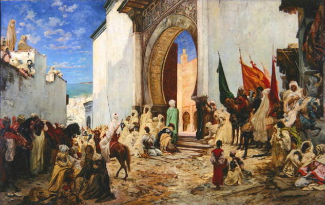 Entry of the Sharif of Ouezzane into the Mosque, 1876 (oil on canvas) von Georges Clairin