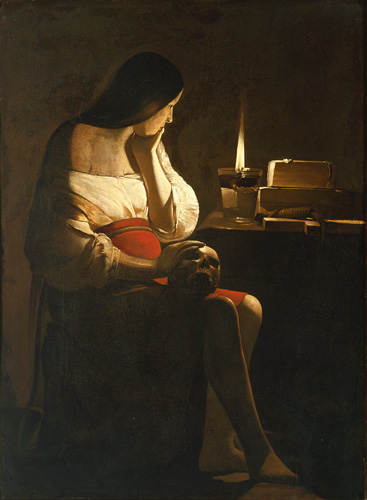 Die hl. Magdalena mit dem Nachtlicht (genannt: Madeleine Terff) von Georges de La Tour