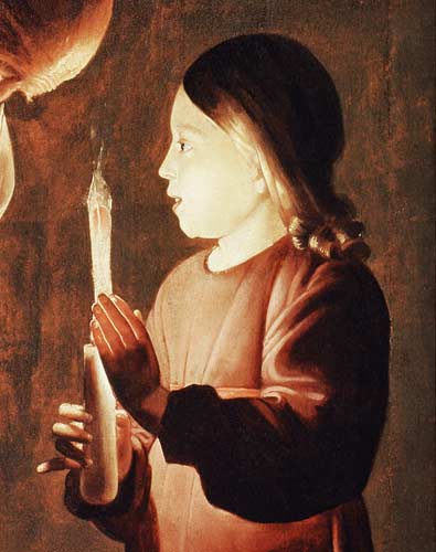St. Joseph the Carpenter, detail of the Infant Christ von Georges de La Tour