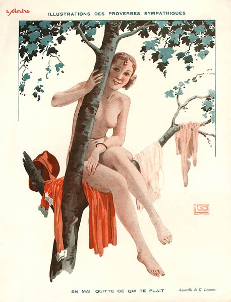 En mai quitte ce qui te plait, illustration from ''Le Sourire'', 1920s (colour litho)  von Georges Leonnec