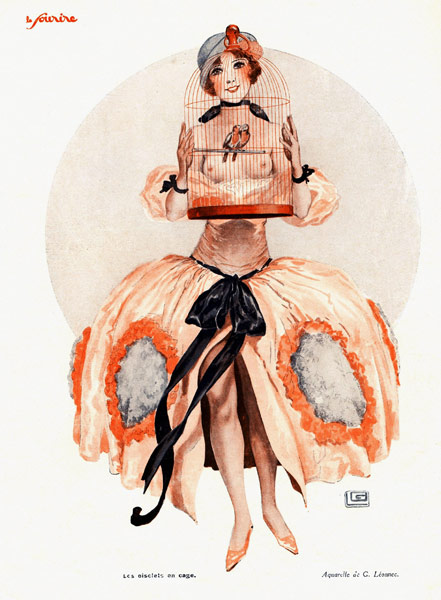 Front Cover of ''Le Sourire'' (colour litho)  von Georges Leonnec