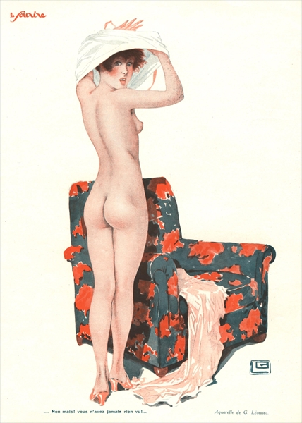 Illustration from ''Le Sourire'' (colour litho)  von Georges Leonnec