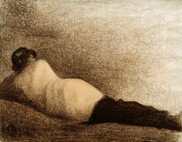 G.Seurat, Liegender Mann (Studie) von Georges Seurat