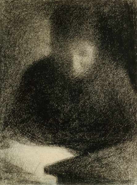 Seurat / Woman reading / Chalk Drawing von Georges Seurat