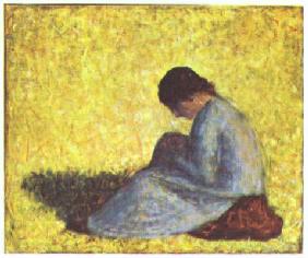 Paysanne assise dans l'herbe 1882