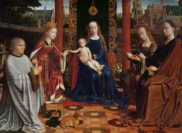 Maria mit dem Kinde, Heiligen und Stifter von Gerard David