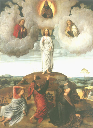 Verklärung Jesu (Mitteltafel eines Tryptichons) von Gerard David