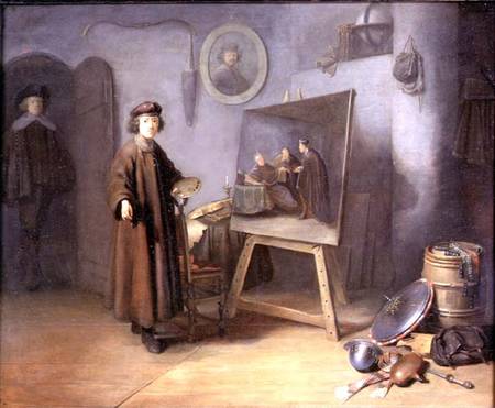 A Painter in his Studio (panel) von Gerard Dou