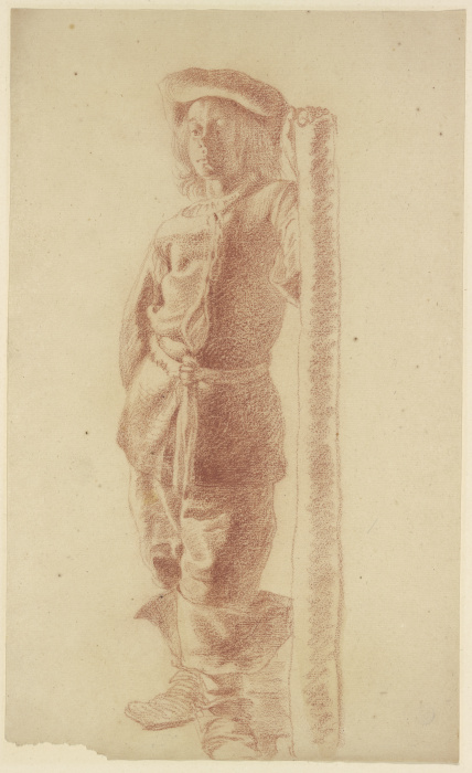 Junger Mann, an einem Pfosten stehend von Gerard ter Borch d. J.