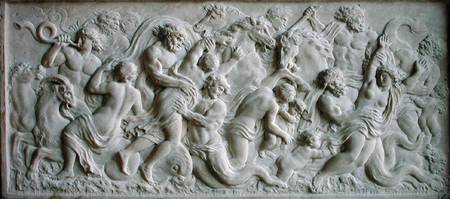 Relief depicting nereids carried away by tritons von Gerard van Opstal