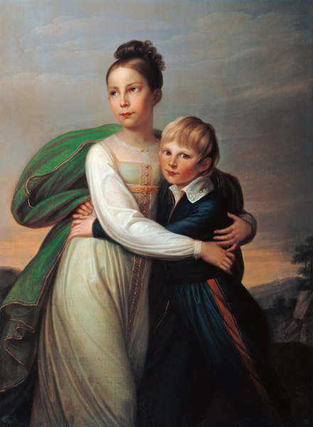 Die Kinder Friedrichs III. von Preussen, Prinz Albrecht und Prinzessin Luise. von Gerhard von Kuegelgen