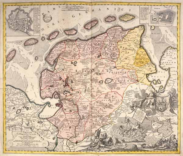 Landkarte von Ostfriesland 1730