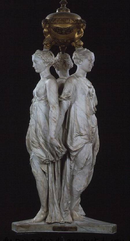 The Three Graces funerary monument with the heart of Henri II (1519-59) 1559 von Germain Pilon