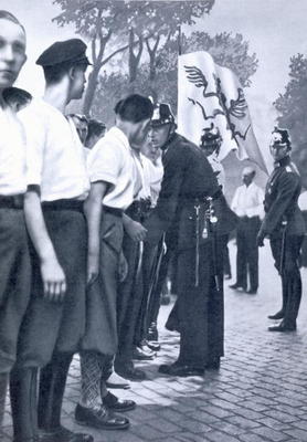 SA members are searched by Prussian Police in Berlin, from 'Deutsche Gedenkhalle: Das Neue Deutschla von German Photographer, (20th century)
