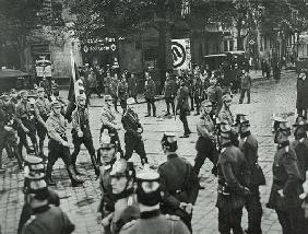Regular Army and Prussian Police observing an SA demonstration in Neukoelln, Berlin, 26th September 20th