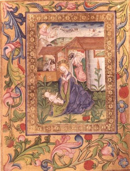 Codex Ser Nov 2599 f. 39v The Birth of Christ von German School
