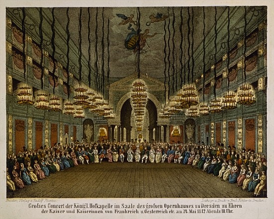 Concert of the royal band in the auditorium of the Dresden Opera House in honour of the imperial cou von German School