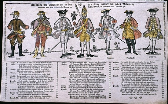 Copy and Discussion of the Nations Currently at War, c.1760 von German School