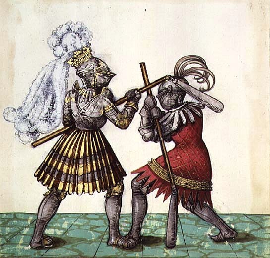 Fol.83 Emperor Maximilian I of Germany (1459-1519) engaged in man-to-man combat, from the ''Freydal  von German School