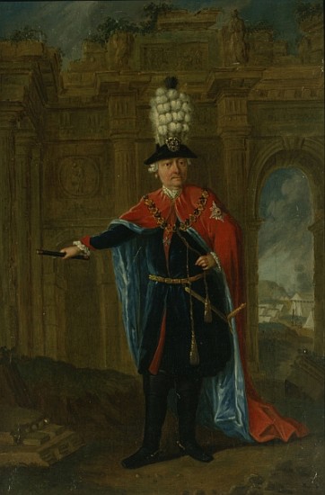 Frederick the Great dressed in the costume of the Order of the Black Eagle von German School