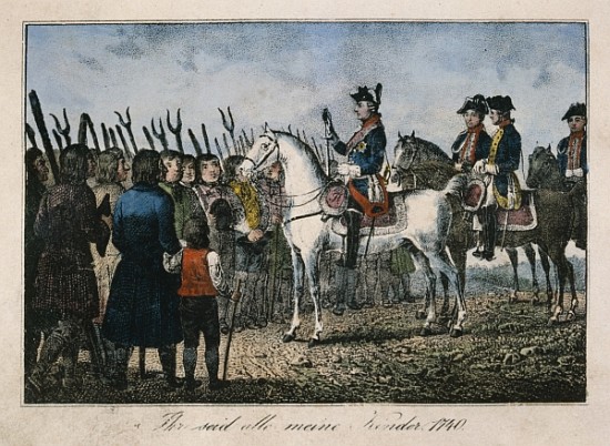 Frederick the Great with the farmers von German School