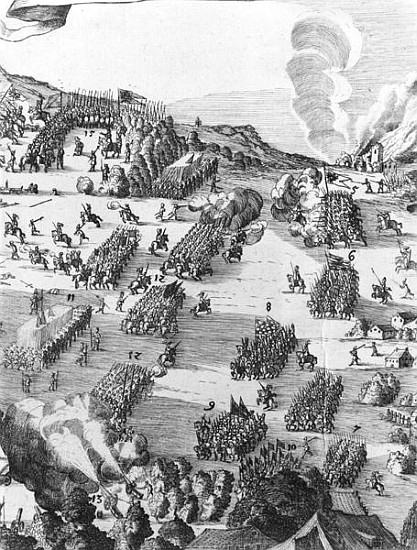 General view of the battle of Muhlberg, detail, 24th April 1547  (see also 217805) von German School