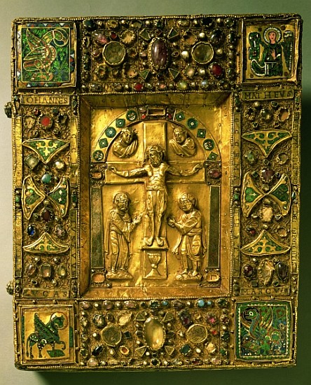 Gospel Cover, Ottonian, Germany, 11th century (gold, enamel and semi-precious stones) von German School