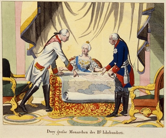 Joseph II, Catherine the Great and Frederick II von German School