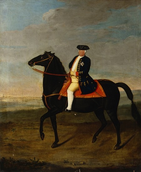 King Frederick William I on Horseback with Potsdam in the background, c.1735 von German School