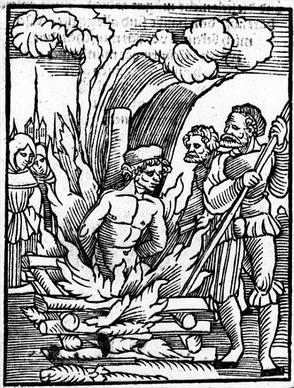 The Burning of Leonhard Kaiser as a heretic at Scharding on 16th August 1527 von German School